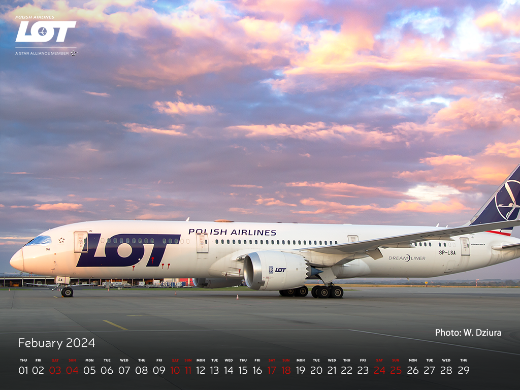 Dreamliner from the LOT fleet parked on the airport apron